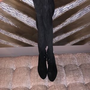 Black thigh high heels